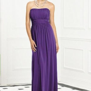 After Six 6663...Full Length, Strapless, Chiffon dress...Purple....Size 10..NWT